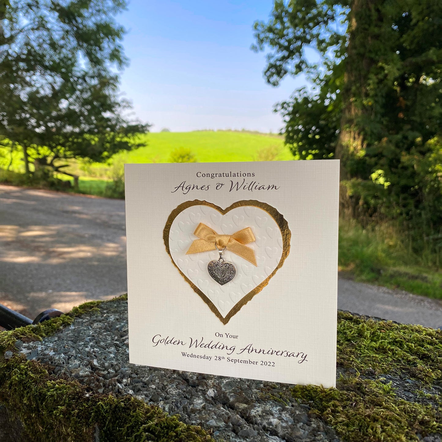 Personalised Anniversary Card (Gold 50th)