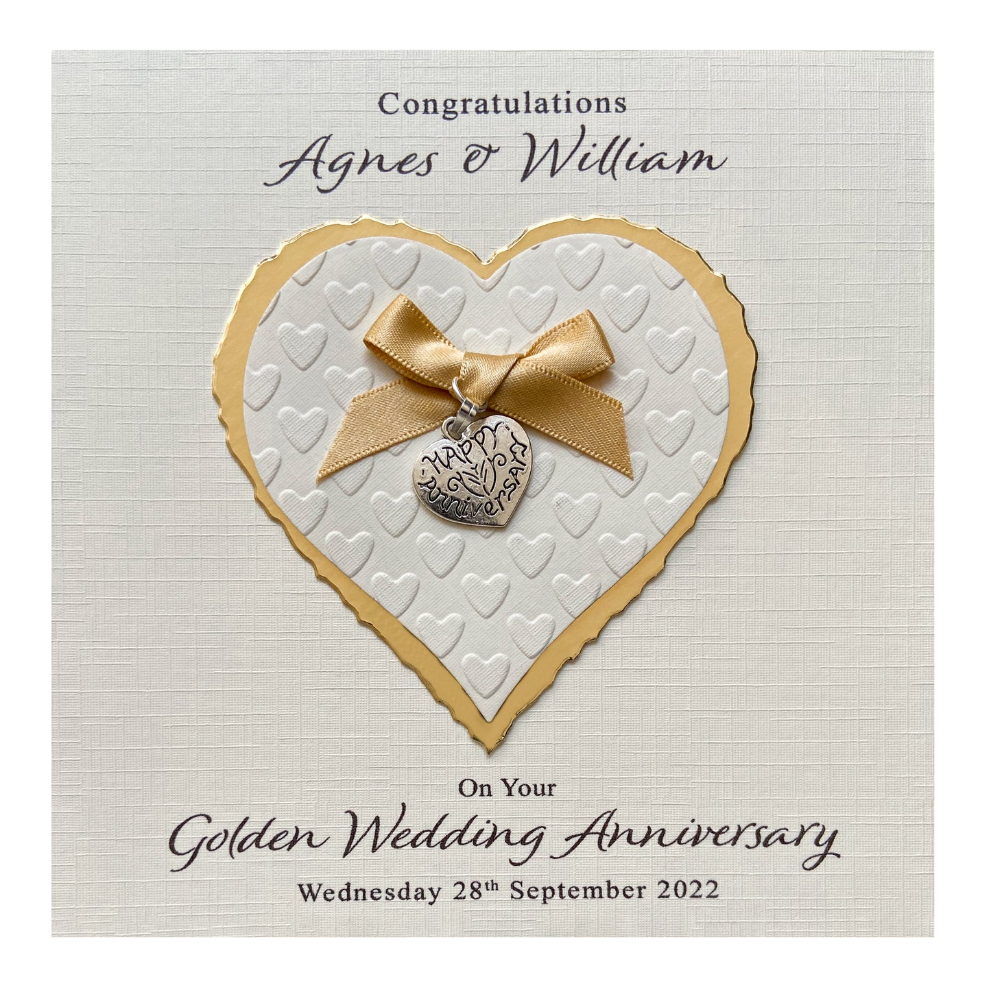 Personalised Anniversary Card (Gold 50th)
