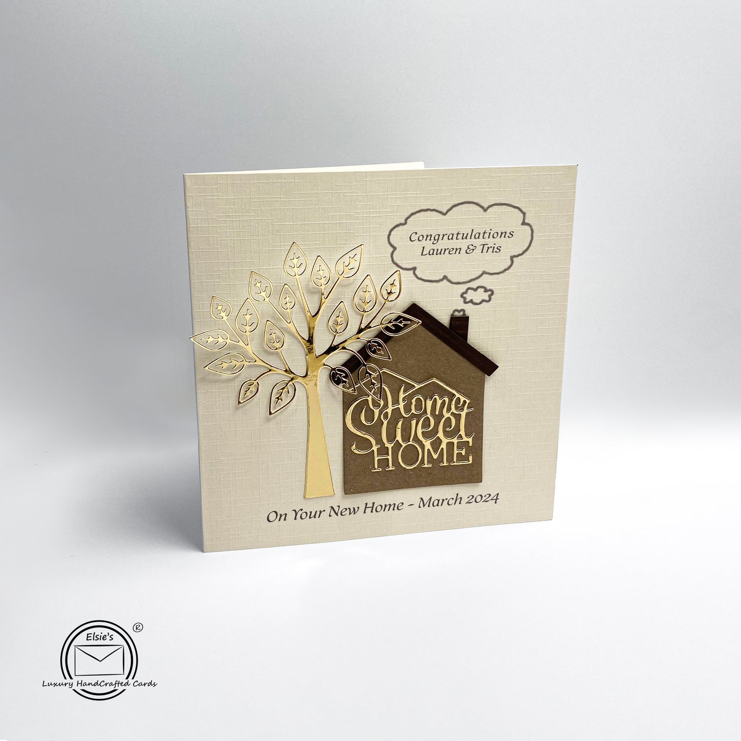 Personalised New Home Card (Gold Tree)