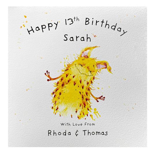 Personalised Birthday Card (Little Monsters) - Monster A