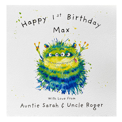 Personalised Birthday Card (Little Monsters) - Monster B