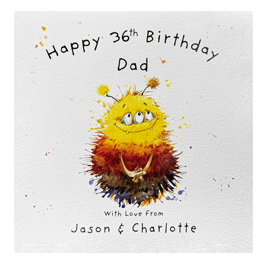 Personalised Birthday Card (Little Monsters) - Monster E