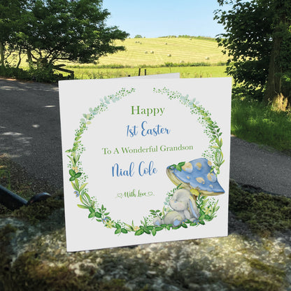 Personalised Easter Card (Mushroom Bunny)