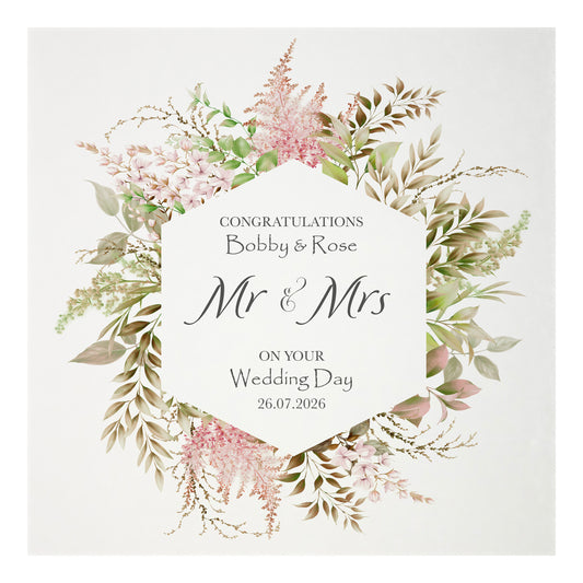 Personalised Wedding Day Card (Wreath)