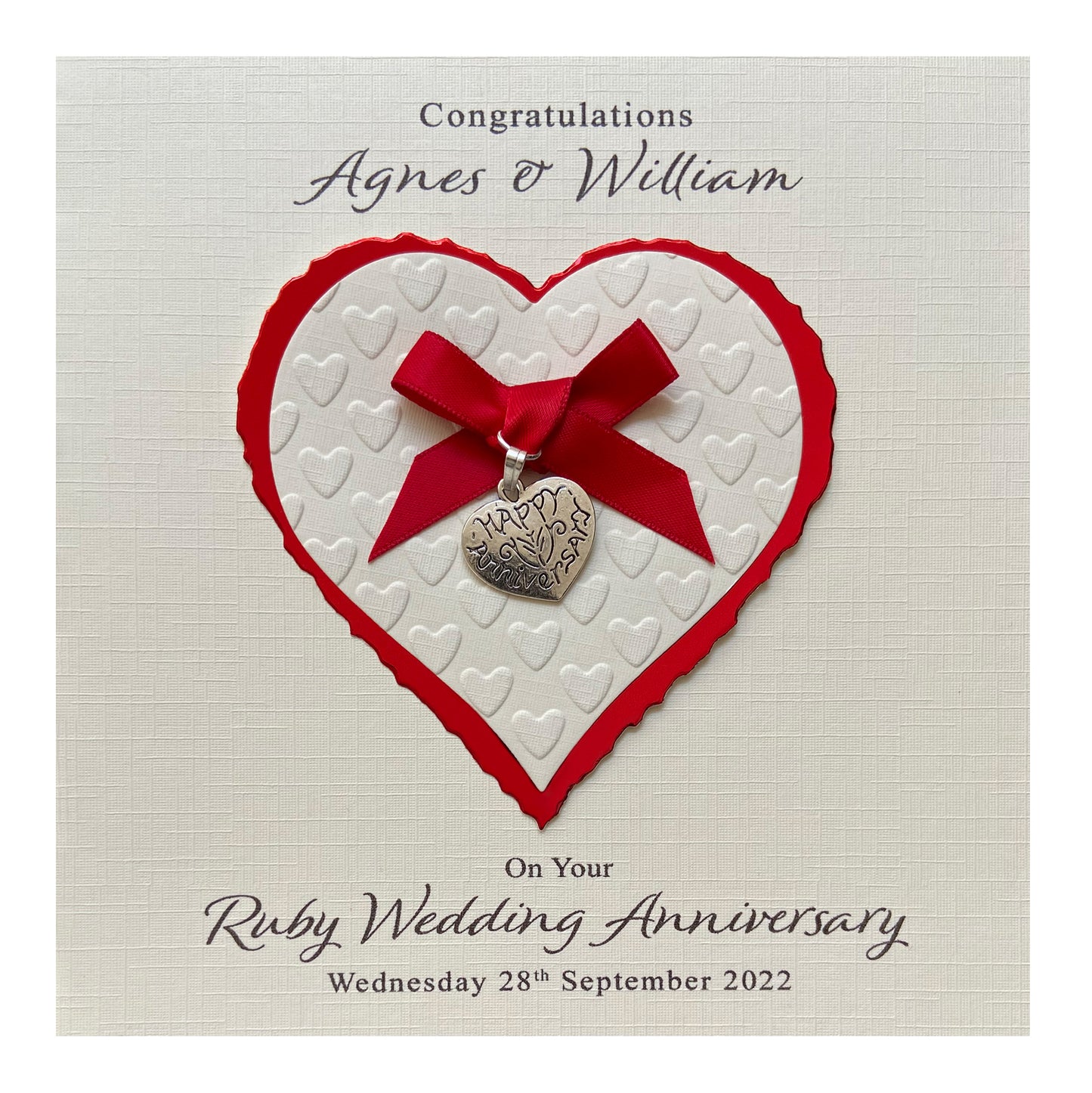 Personalised Anniversary Card (Ruby 40th)