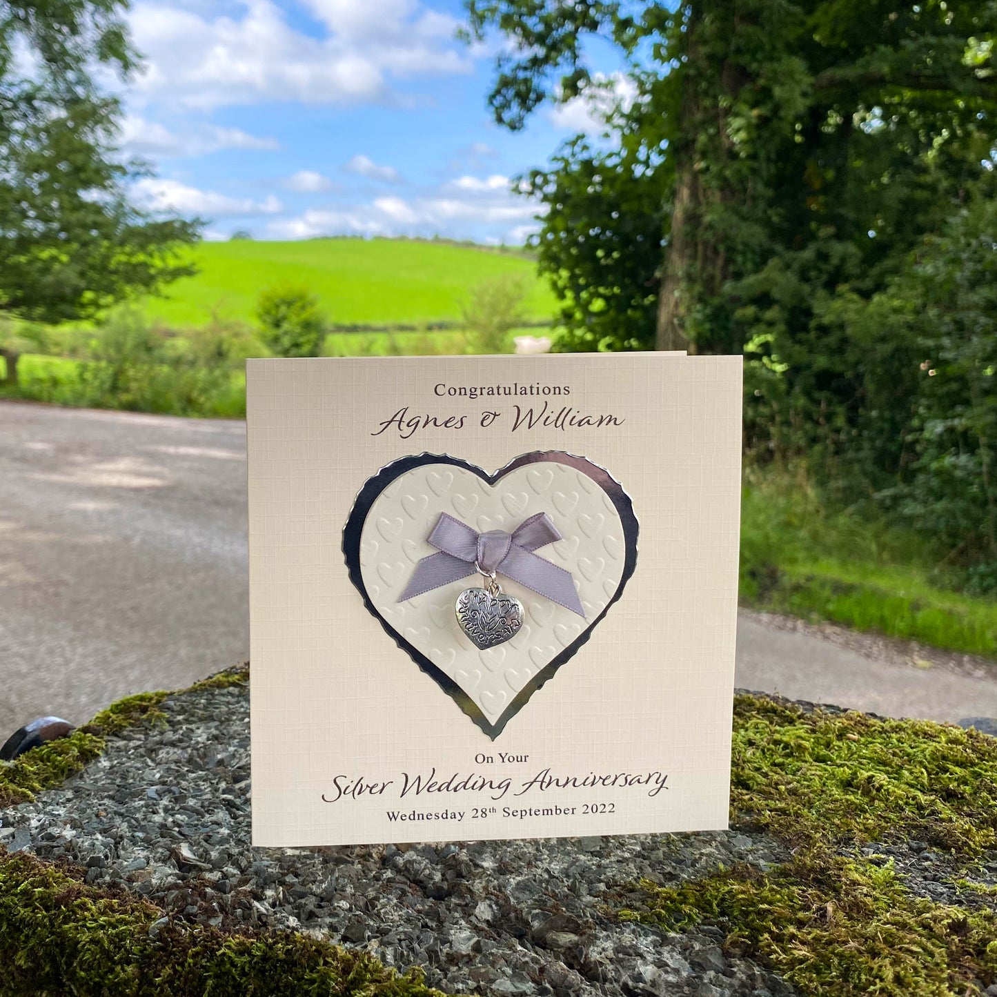 Personalised Anniversary Card (Silver 25th)
