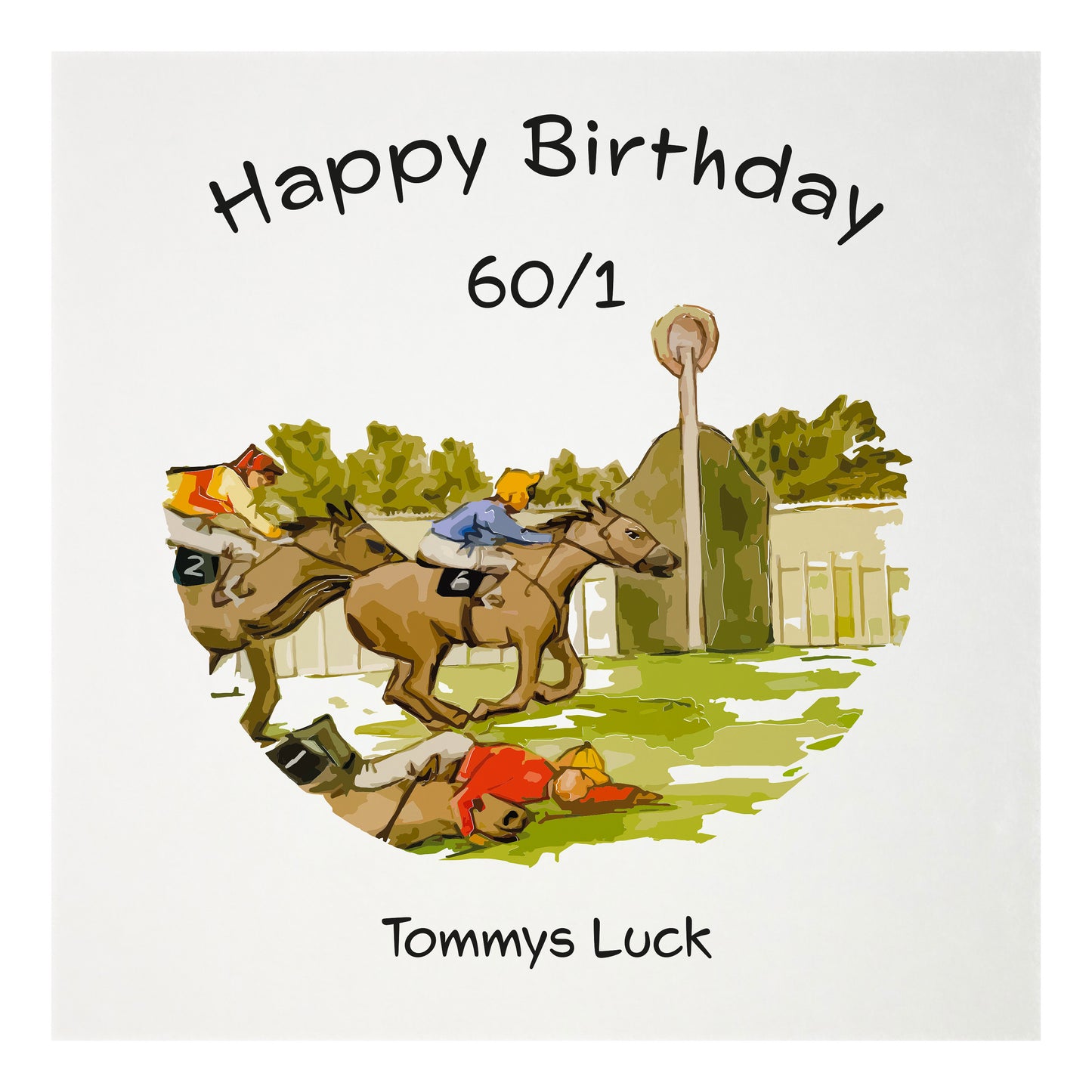 Personalised Birthday Card (Tommy's Luck, Horse Racing)
