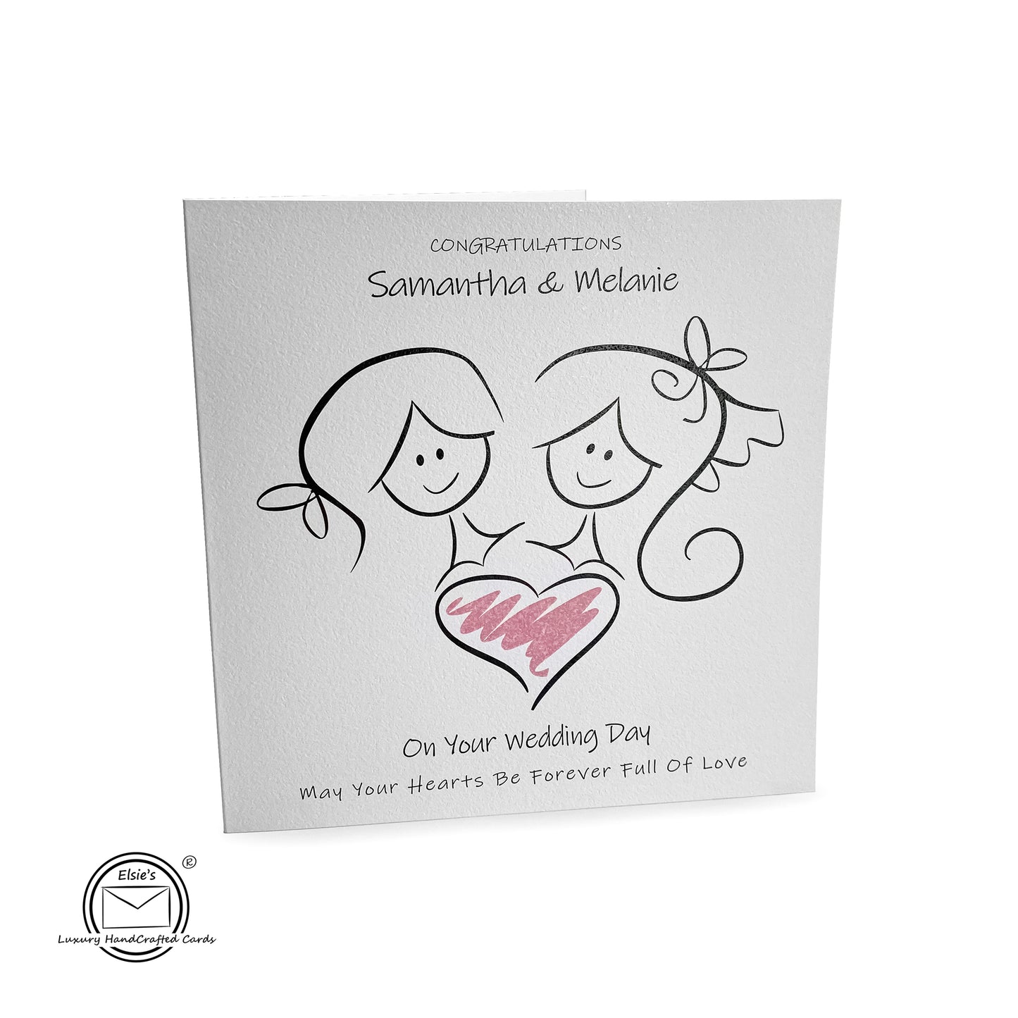 Personalised Wedding Day Card Women (Heart People)