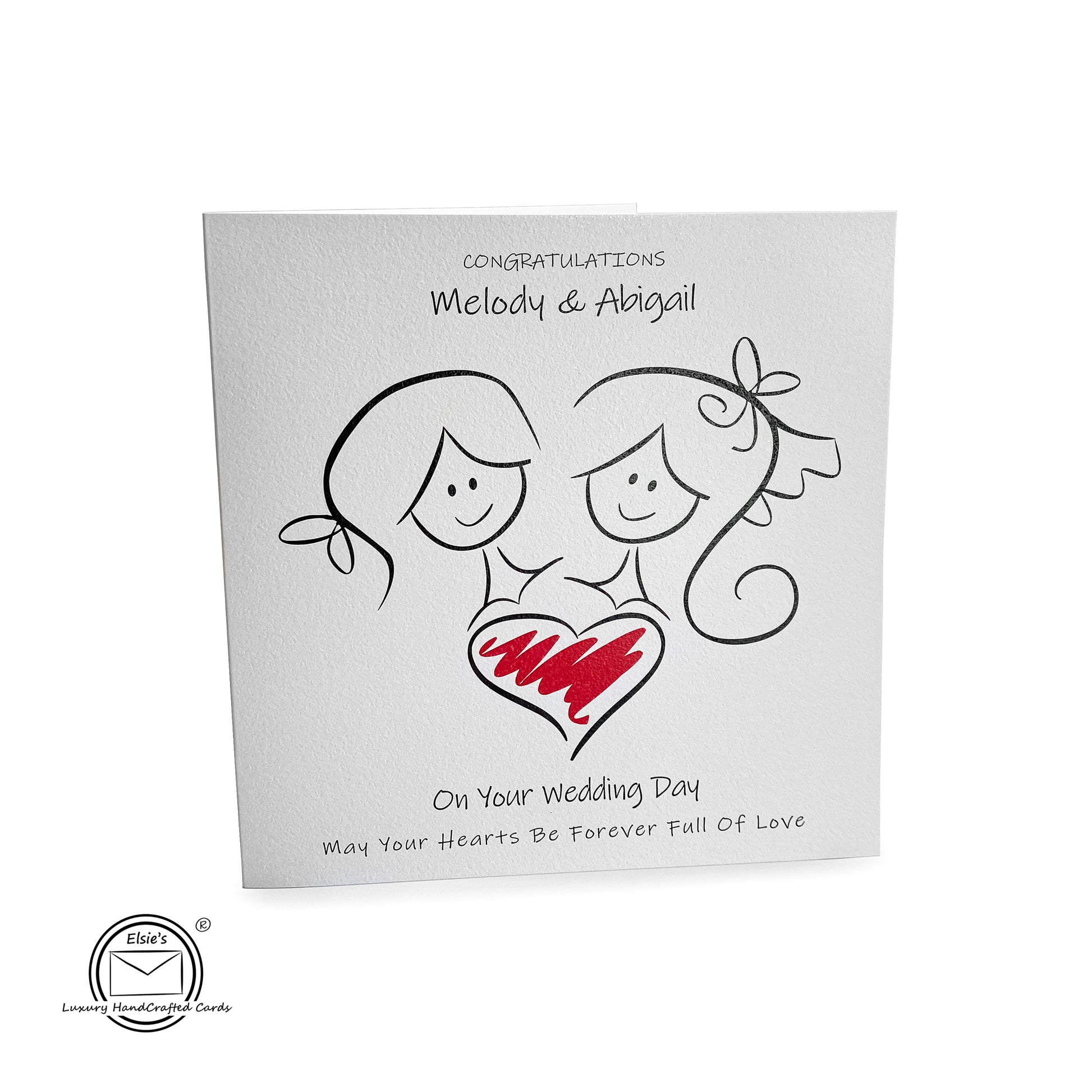 Congratulations on Your Wedding Day Card. Red Heart Wedding Card.