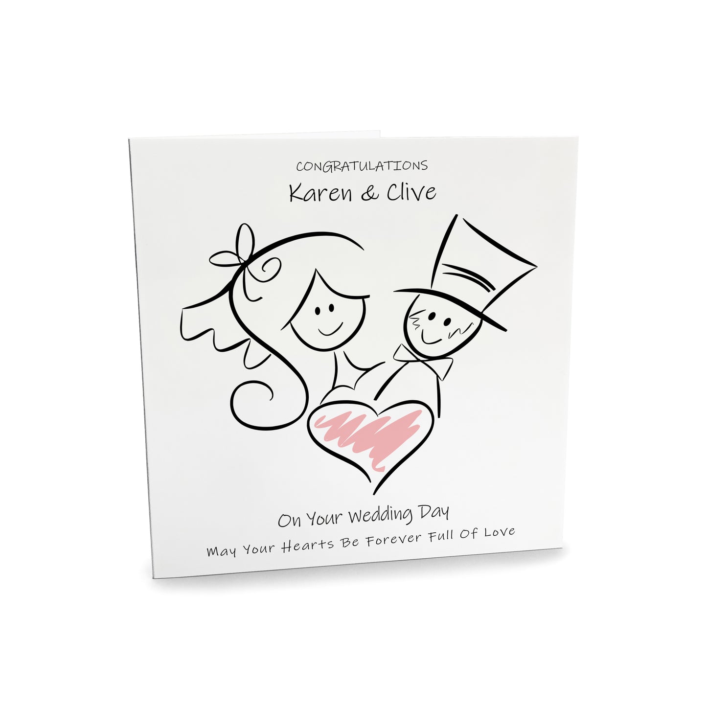 Personalised Wedding Day Card (Heart People)