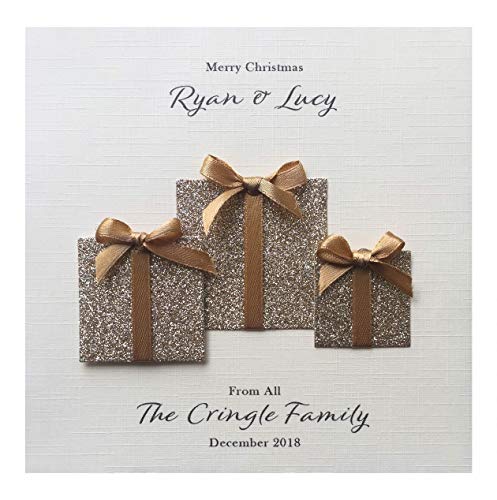 Personalised Christmas Card (Gold Boxes)