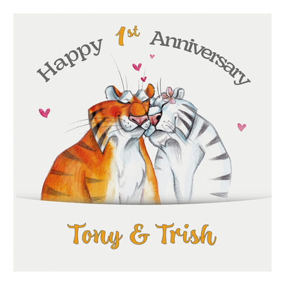 Personalised Anniversary Card (Cuddle Tigers)